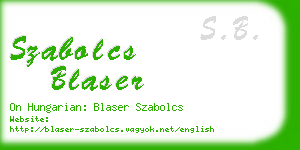 szabolcs blaser business card